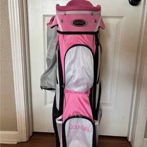 Brand New GolfGirl Pink and White Women’s Teen’s Stand Golf Bag